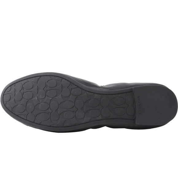 BNIB Coach Bonnie Black Leather Ballet Flat with Patent Leather Cap Toe, 7.5 - Picture 3 of 3